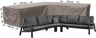 Produktbild von Raffles Covers Schutzhülle für Eck-Loungegruppe 270 x 270 x 100 H: 70 cm | Atmungsaktiv | Wasserdicht | UV-beständig | Elastischer Kordelzug