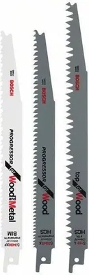 Produktbild von Bosch 2 609 256 797, Stichsägeblatt, Metall, Holz, 3 Stück(e), Sichtverpackung