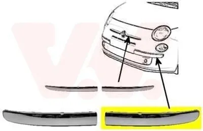 Image de VAN WEZEL Cache pare-chocs avant gauche (1604581) pour Fiat 500 C