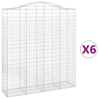 Produktbild von vidaXL Gabionen mit Hochbogen 6 Stk. 200x50x220/240cm Verzinktes Eisen