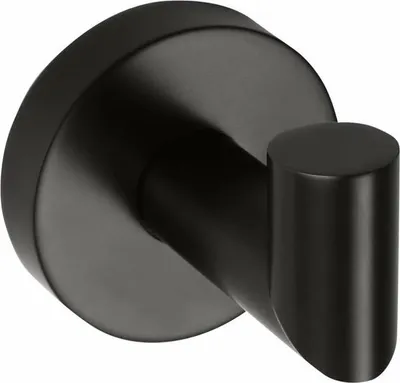 Image de Patère simple murale DARK en laiton noir 5,5 x 5,5 x 6,5cm