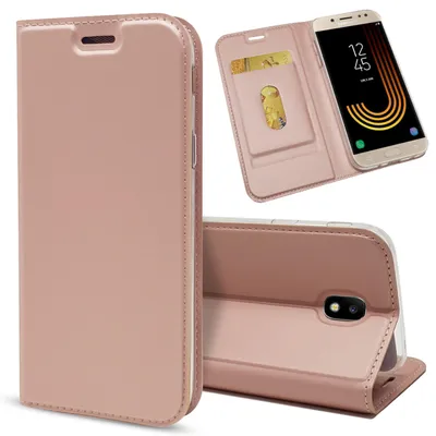 Image de Samsung Galaxy J3 2017 Housse Flipcase par NALIA, Slim Handy Cover Flip-Case Rose Gold