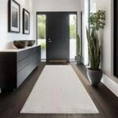 Obrázek produktu pro Bouclé koberec Carpettex do obýváku, ložnice a kanceláře, měkký, snadno udržovatelný, odolný a moderní , Velikost : 80 x 150 cm , Barva : Krémová-1