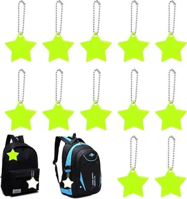 Produktbild von Reflektierende Sicherheitsreflektoren für Schultasche und Fahrrad, 12 Stück, Kinder