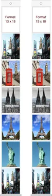 Collage of famous landmarks from different cities, presented in two columns.