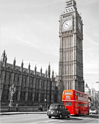 Produktbild von Wallario Poster - London Red Bus, Kunstdruck Größe: 40 x 50 cm