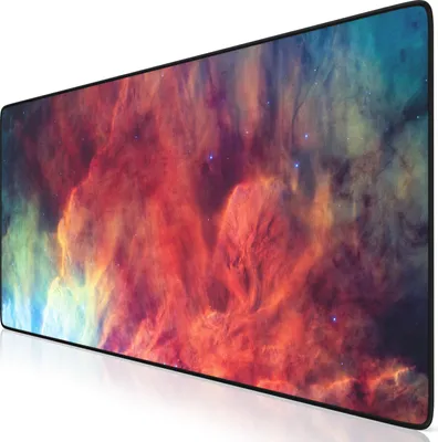 Produktbild von Titanwolf Gaming Mauspad XXL, 900 x 400 x 3 mm, Schreibtischunterlage, abwaschbar, rutschfeste Rückseite, Geschwindigkeit & Präzision, Lagoon Nebula