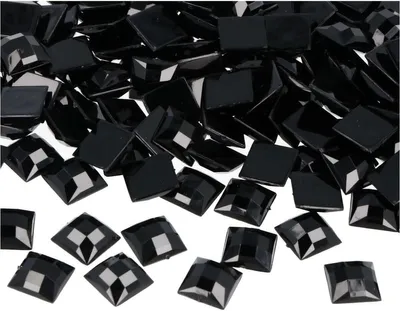 Dekorative Edelsteine, quadratisch, schwarz, 12x12 mm, 500 St.