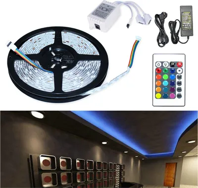 Immagine prodotto di Fiqops 2M LED strip set, striscia LED RGB 5050 SMD, striscia LED 30 LED, LED non impermeabile (IP20), con 24 pulsanti telecomando