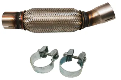 290mm Universal Flexrohr Flexstück Hosenrohr Flammrohr 45,8 x 290mm + 2x Schelle – Produktansicht