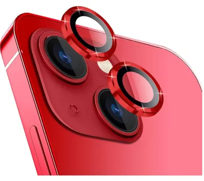 Image de Pour Apple iPhone 15 / 15 Plus : verre de protection pour objectif de l'appareil photo, verre trempé H9 rouge
