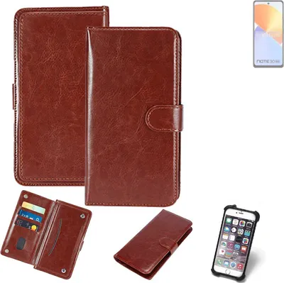 Produktbild von K-S-Trade 360° Hülle kompatibel mit Infinix Note 30 5G braun Kunstleder Case BookCase WalletCase Kunstlederederhülle Handyhülle, Rundumschutz