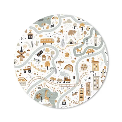 Produktbild von MuchoWow® Mauspad Mousepad Auto - Tiere - Kinder - Straßen 30x30 cm - Mousepads - Maus Mat - Pad - Mausunterlage - Tischunterlage - Schreibtischmatten