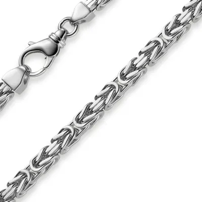 Produktbild von 5mm Königskette Kette Halskette aus 750 Gold Weißgold, 65cm, Herren