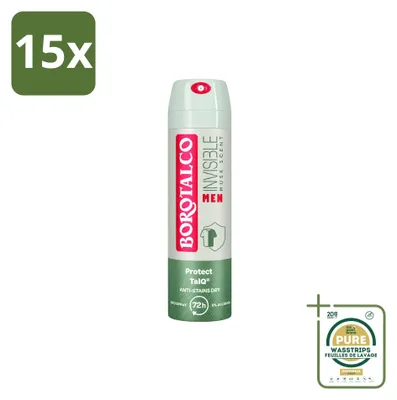 Obrázok produktu pre 15 kusov sprejov Borotalco Men Musk, antiperspirant, 150 ml – balenie