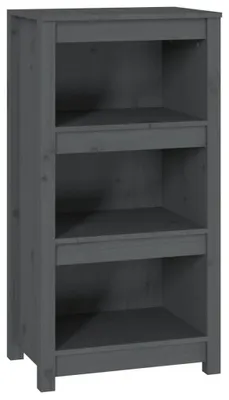 Obrázok produktu pre vidaXL Regál na knihy sivý 50x35x97 cm Masívne borovicové drevo