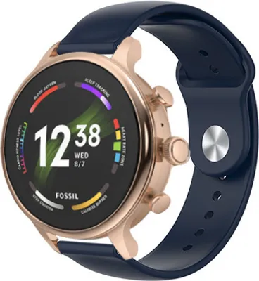 Produktbild von Strap-it Fossil Gen 6 (42mm) Sportarmband (Dunkelblau)