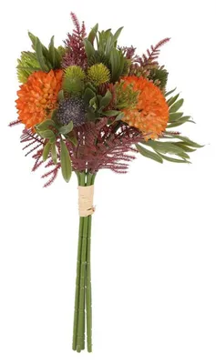 Produktbild von Kunstboeket Dhalia mix oranje H36cm