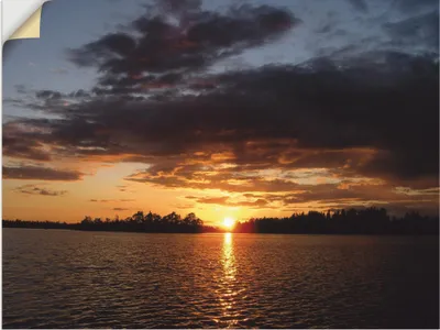 Produktbild von ARTland Wandbild, selbstklebend Sonnenuntergang am See Größe: 60x45 cm