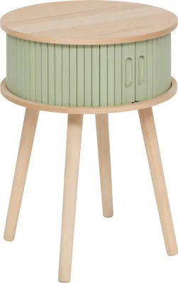 Obrázok produktu pre Nočný stolík NYSOS s 2 dvierkami, Ø 40 cm, zelený