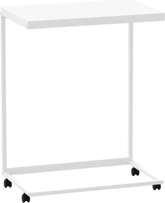 Produktbild von vidaXL Beistelltisch mit Rollen Weiß 55x35x70 cm Holzwerkstoff