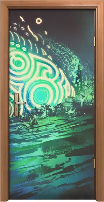 Produktbild von Türposter 90x200 cm Türaufkleber Türtapete Türfolie Klebefolie Landschaft Mannes auf dem Boot Fisch