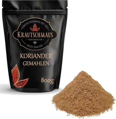 Produktbild von 800g Koriander gemahlen von Krautschmaus, Coriander Gewürz, volles Aroma ohne Zusatzstoffe