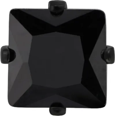 Image de Clous d'oreille carrés de 4 mm en acier inoxydable avec zirconium