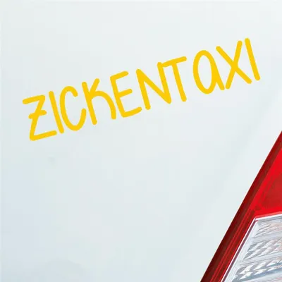 Produktbild von Auto Aufkleber Zickentaxi Mädels Lustig Tuning 19x4 cm Gelb Sticker Heckscheibenaufkleber