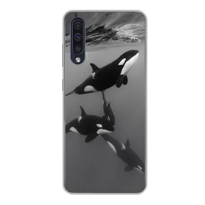 Produktbild von MuchoWow® Handyhülle Schutzhülle Hülle für Samsung Galaxy A50 Orca - Wasser - Schwarz - Weiß Silikon Softcase Handy Hülle - Mobiltelefonhülle