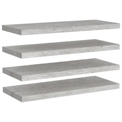 Image de Étagères murales flottantes 4 pcs gris béton 80x23,5x3,8 cm MDF