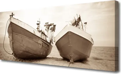 Produktbild von Tulup Leinwand-Bilder 125x50 Wandbild Canvas Kunstdruck Boote Landschaft