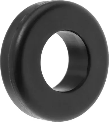 A black toroidal ferrite core.