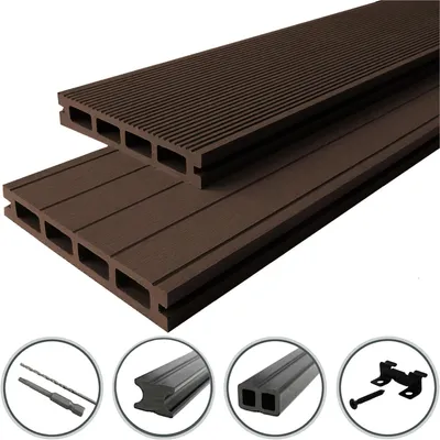 Produktbild von WPC Profi Terrassendielen 220 cm Diele 25mm chocolate braun Bausatz 2 - 60 m²