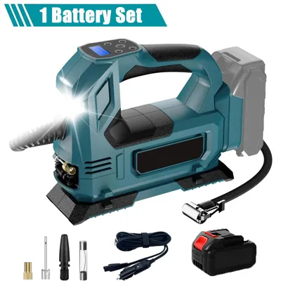 Immagine prodotto di Pompe per pneumatici - Compressore per pneumatici senza fili - 25 cilindri - Display digitale - Dispositivo portatile - Per pneumatici di automobili - 1 batteria