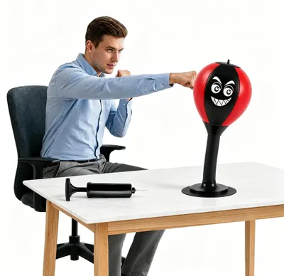 Immagine prodotto di Sacco da boxe da tavolo con ventosa, set da boxe da scrivania con pompa