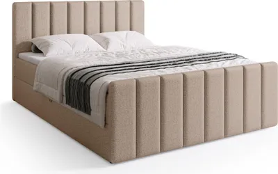Produktbild von BroMARKT Boxspringbett DENVER DUO mit 2 Bettkasten, Bonell-matratze, Polsterbett, Bett (Beige, Inari 22, 140x200 cm)