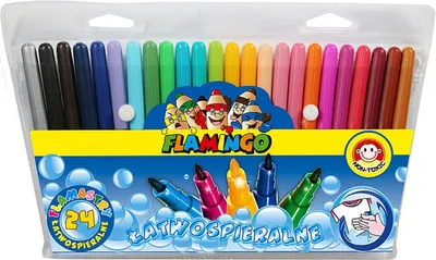Zdjęcie produktu dla Flamastry łatwospieralne 24 kolory Flamingo