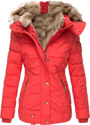Produktbild von Damen Mantel Winterjacke Steppjacke mit Abnehmbarem Kapuzenmantel mit Reißverschluss Softshelljacke Fell Kragen Trenchcoat