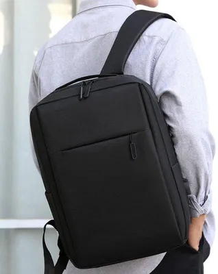 Produktbild von Laptoprugzak für 18,5-Zoll-Laptops, USB-Anschluss, Reisegepäck, Universitätsstudien, Geschäftskoffer, Schwarz