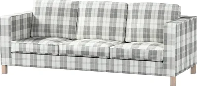 Produktbild von Dekoria Bezug für Karlanda 3-Sitzer Sofa nicht ausklappbar, kurz, weiß-grau , Bezug für Karlanda 3-Sitzer, kurz