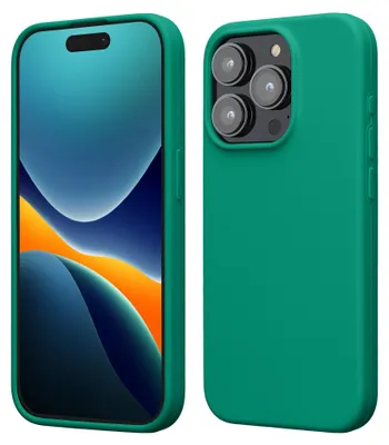 Immagine prodotto di kwmobile Custodia per iPhone 15 Pro, per iPhone 15 Pro - Custodia in silicone - Ricarica wireless - Verde smeraldo