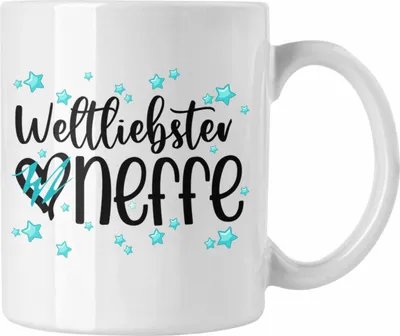 Produktbild von Trendation - Neffe Tasse Geschenk von Tante Onkel Kaffeetasse Geschenkidee Weltliebster Neffe (Weiß)