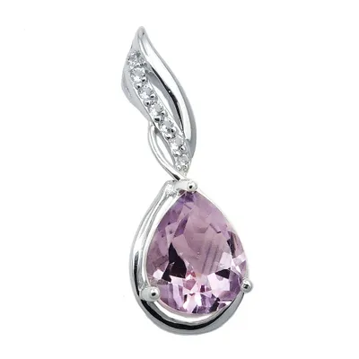 Produktbild von Anhänger 27x10mm Amethyst mit Zirkonias glänzend rhodiniert Silber 925 silber ^27x10mm