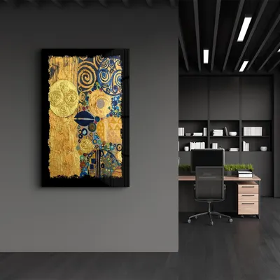 Image de Wallity, CAM-3054 - 70 x 110, tableau acrylique, multicolore, verre trempé à 100 %, 70 x 110 cm