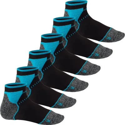 Produktbild von Footstar Damen & Herren Funktions Sport Socken (6 Paar), Gepolsterte Laufsocken - Schwarz-Blau 43-46