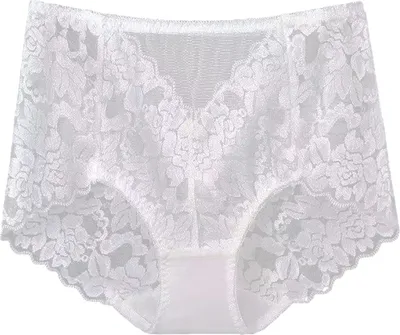 Produktbild von Damen Unterhose mit hoher Taille, Bauchkontrolle, aushöhlen, Spitze, weich, atmungsaktiv, dünn, schnelltrocknend, Blumenstickerei, Po-Lifting, Lady Panties Slips Unterwäsche