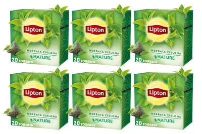 Produktbild von Lipton Green Tea Nature Grüner Tee 6x 20 Teebeutel - Grüntee Pyramiden