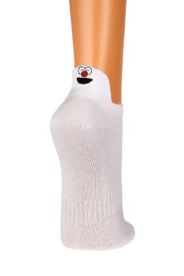 Produktbild von FussFreunde 3 Paar Sneakers Socken mit Smiley Fersen-Stick, Weiß, Größe 42-47