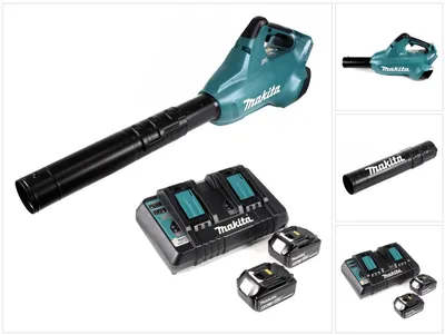 Obrázek produktu pro Makita DUB 362 2x18 V akumulátorový foukač listí + 2x 6 Ah baterie + Makita DC 18 RD dvojitá nabíječka